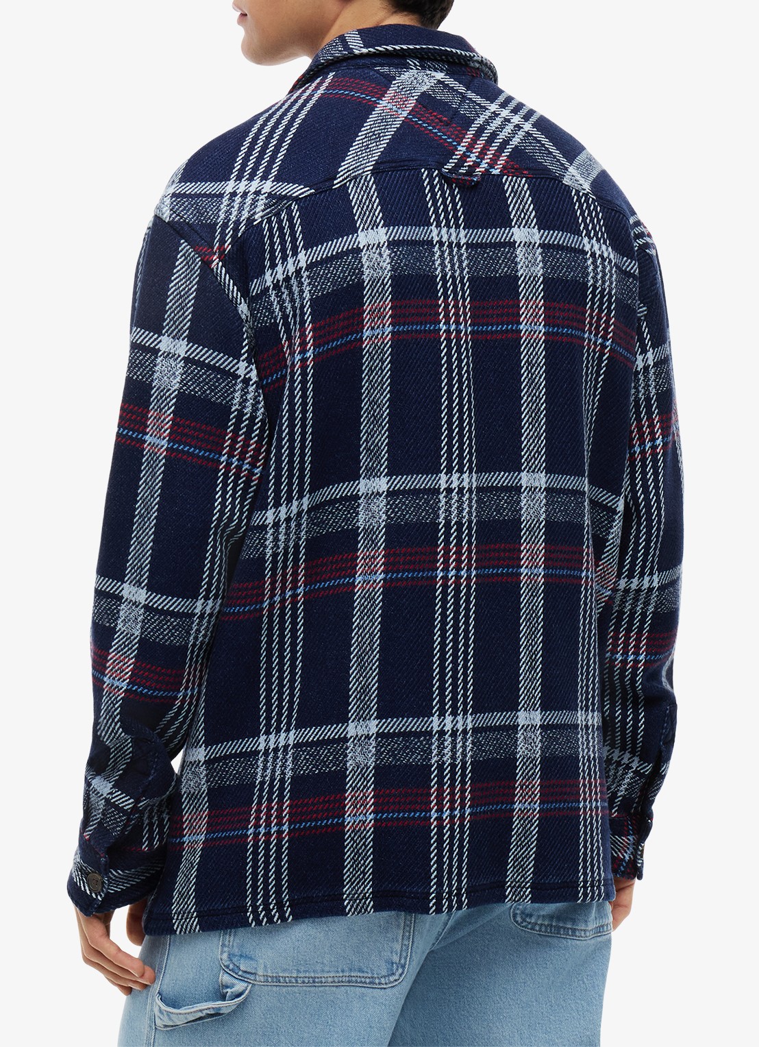 Tommy Hilfiger Regular fit overshirt met geruit dessin - achterkant 5 donkerblauw