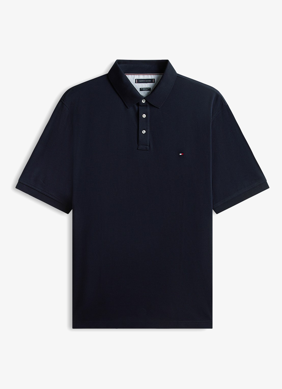 Tommy Hilfiger Regular fit polo in katoenblend - voorkant 3 donkerblauw