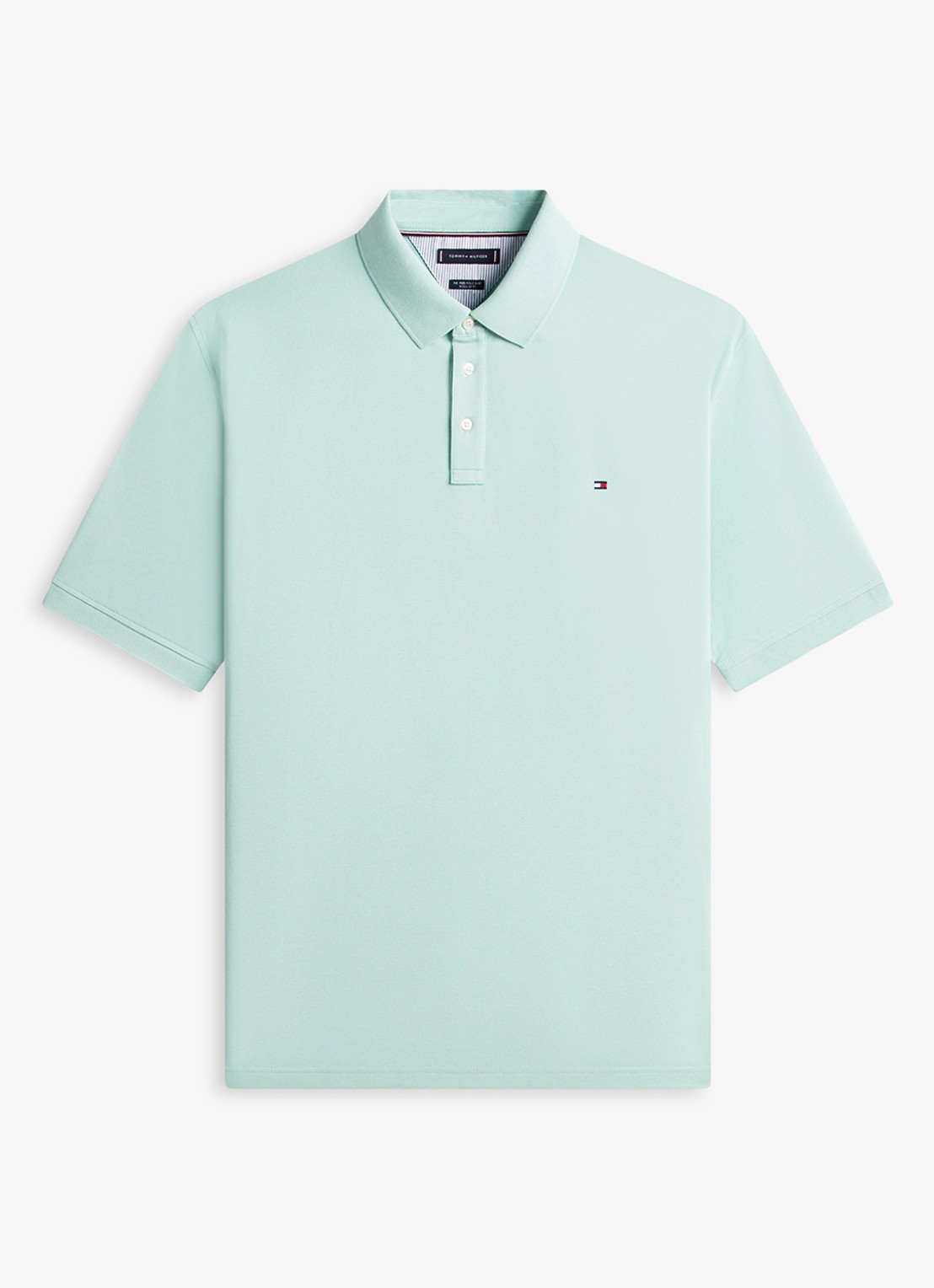 Tommy Hilfiger Regular fit polo in katoenblend - voorkant mint