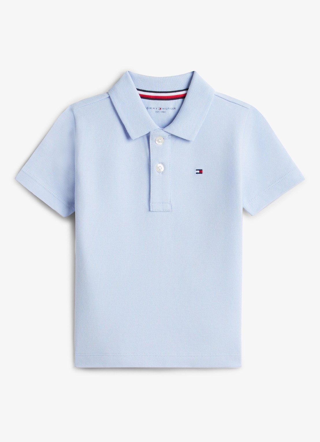 Tommy Hilfiger Regular fit polo in katoenblend - voorkant 2 lichtblauw