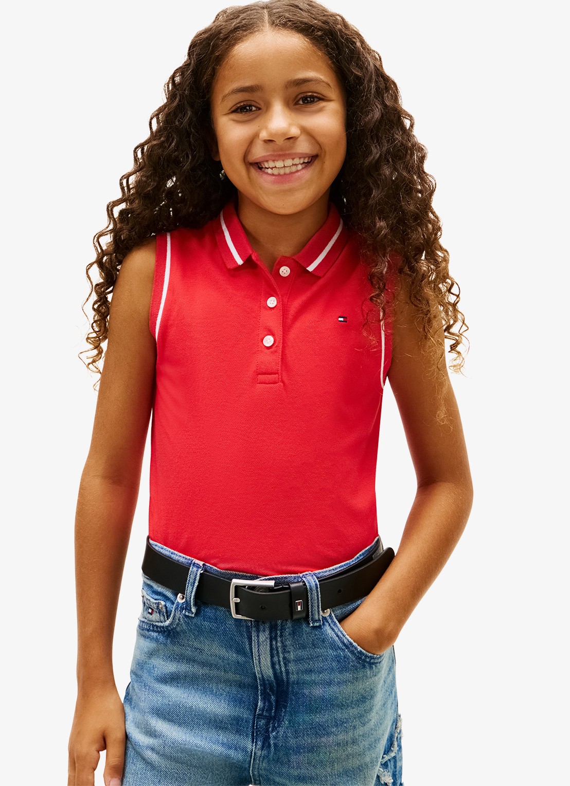 Tommy Hilfiger Regular fit polo in katoenblend - detail 4 rood