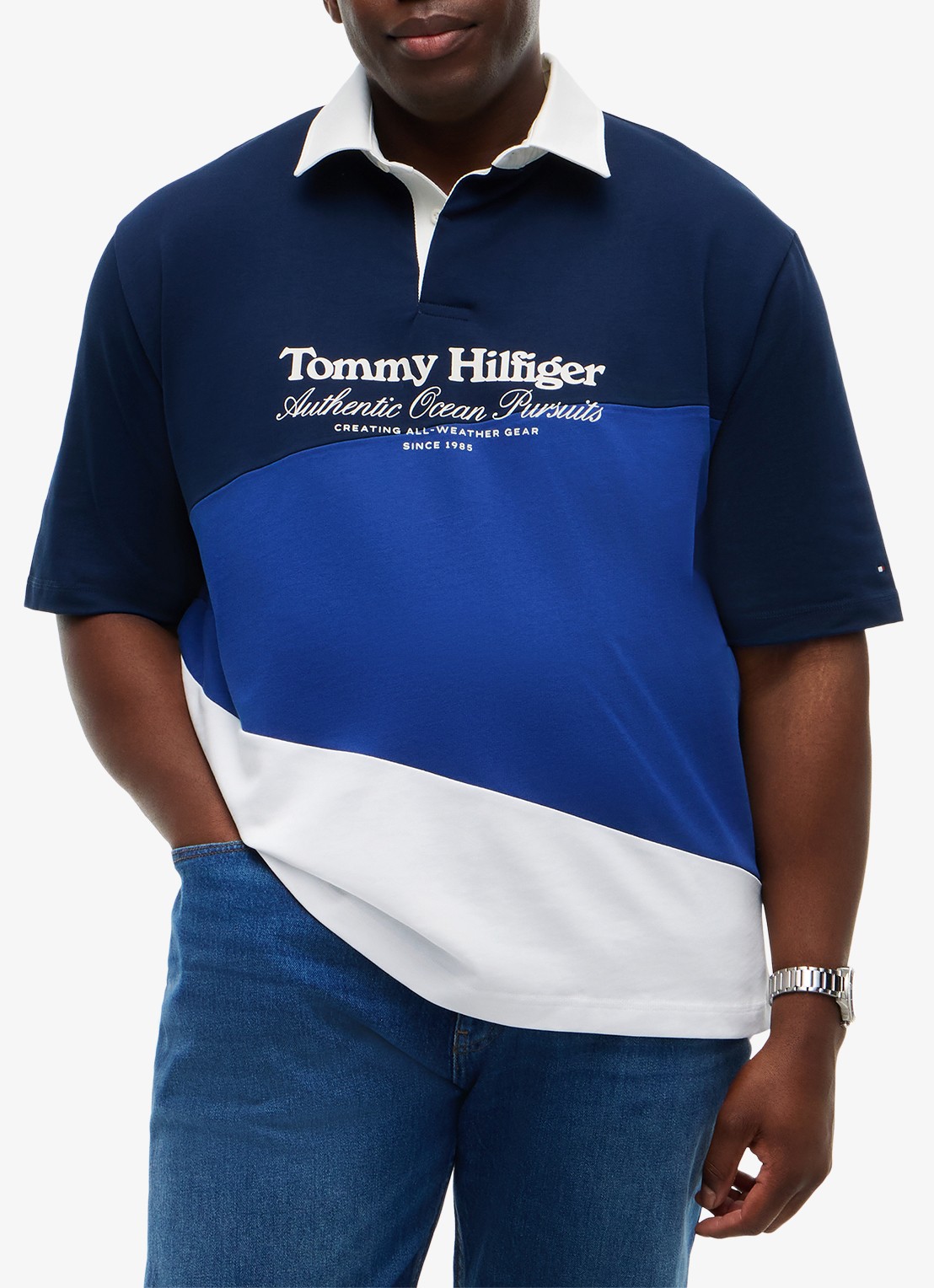 Tommy Hilfiger Regular fit polo met colour blocking - detail 3 multicolor