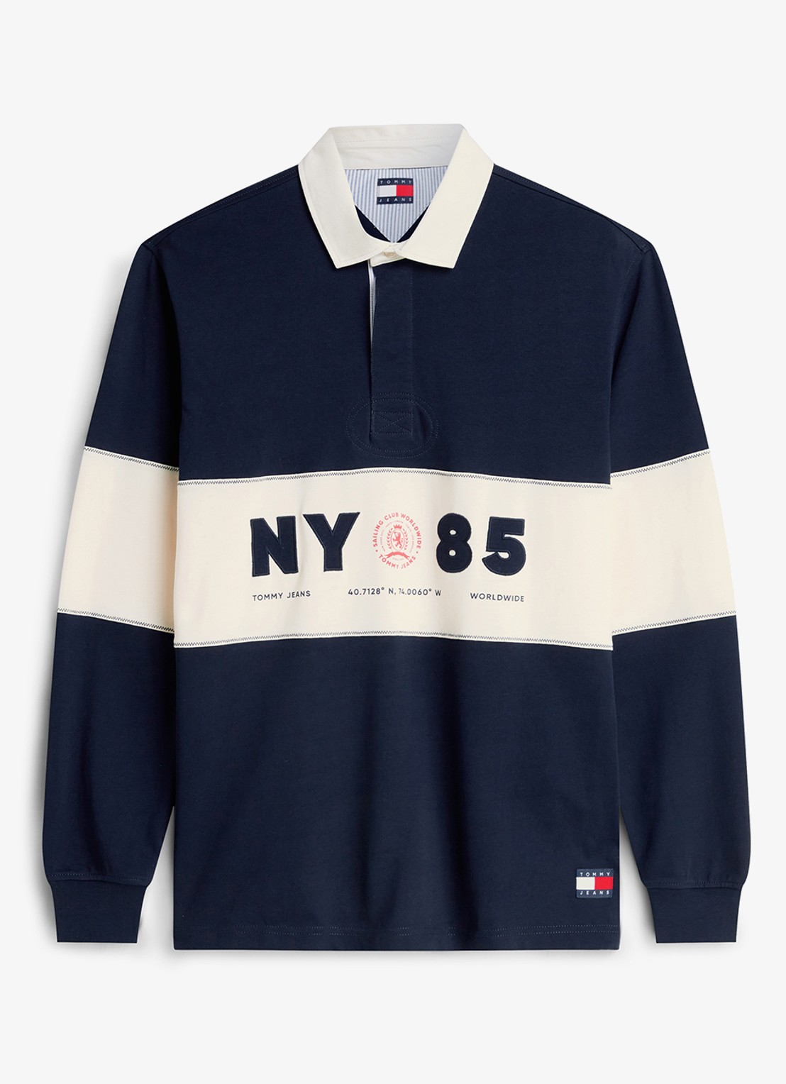 Tommy Hilfiger Regular fit polo met logo - voorkant dark night navy-c1g