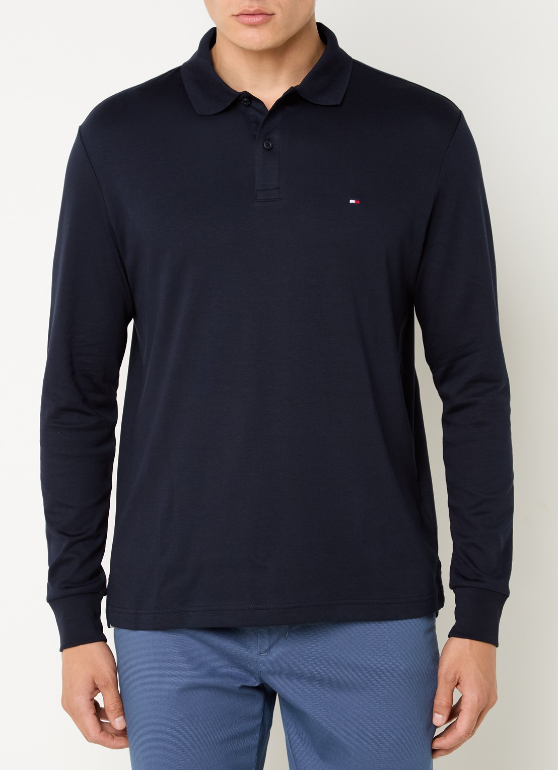 Tommy Hilfiger Regular fit polo met logo - detail 3 donkerblauw
