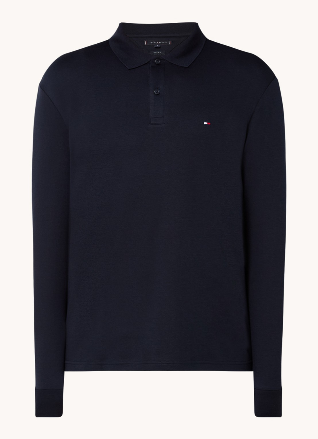 Tommy Hilfiger Regular fit polo met logo - voorkant donkerblauw