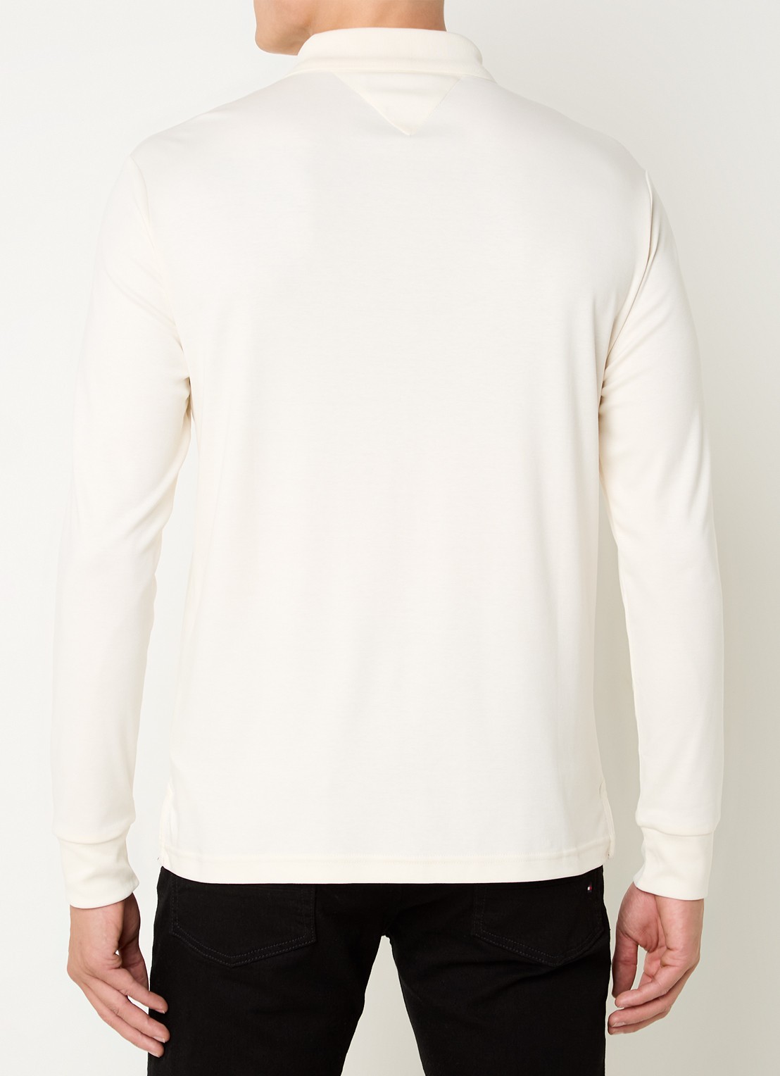Tommy Hilfiger Regular fit polo met logo - achterkant 4 gebroken wit