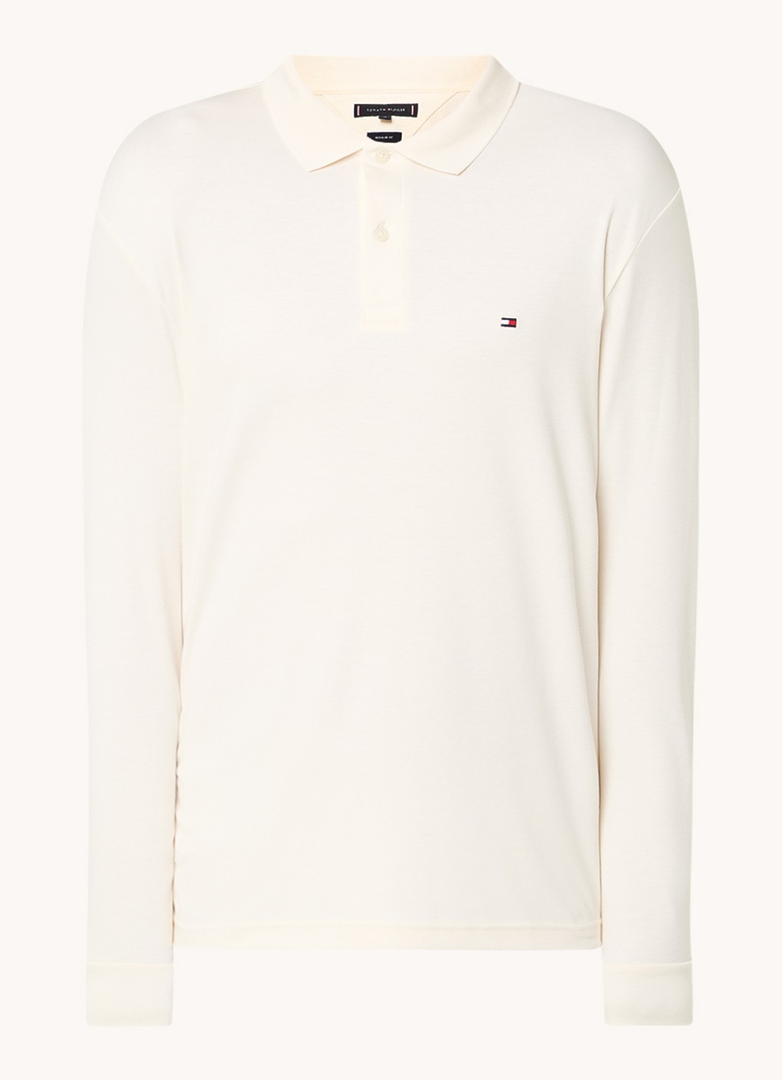 Tommy Hilfiger Regular fit polo met logo - voorkant 2 gebroken wit