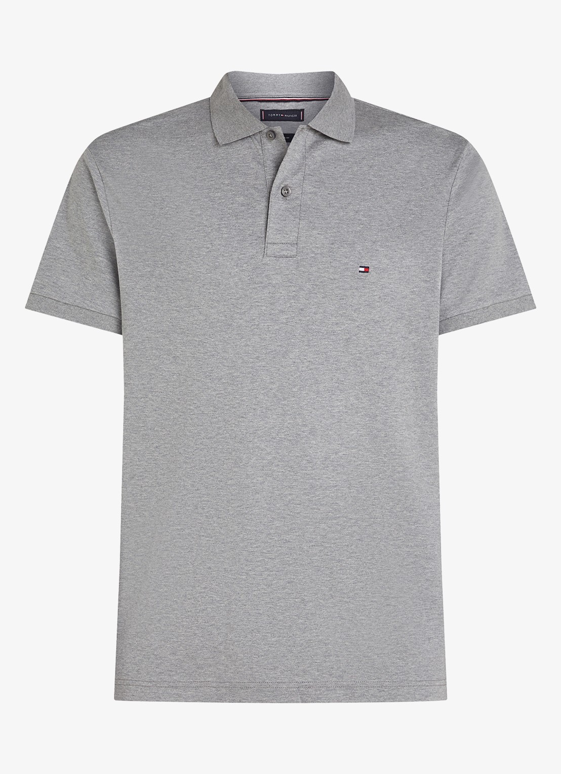 Tommy Hilfiger Regular fit polo met logo - voorkant 4 medium grey heather-p91 / grijs