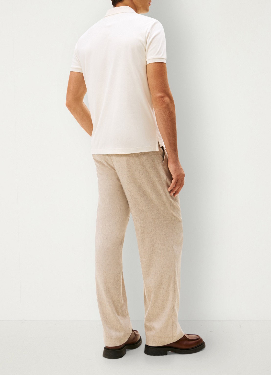 Tommy Hilfiger Regular fit polo met logo - achterkant wit