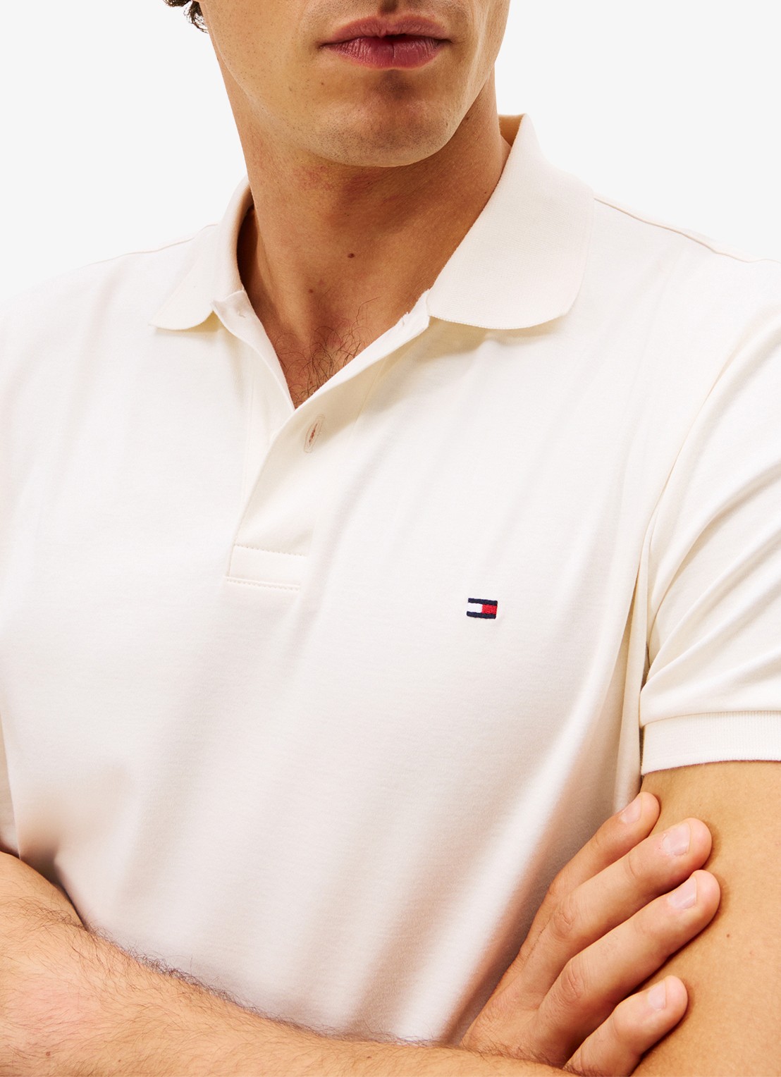 Tommy Hilfiger Regular fit polo met logo - detail 5 wit