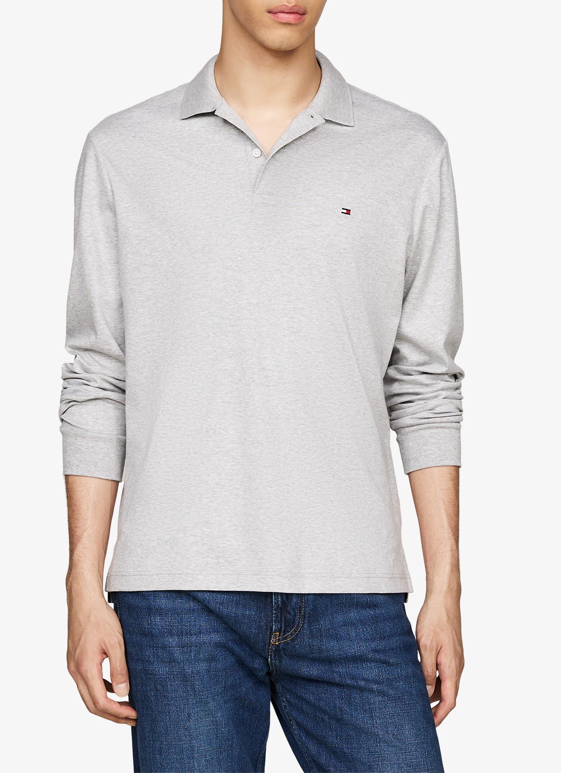 Tommy Hilfiger Regular fit polo met logo - detail 3 grijsmele