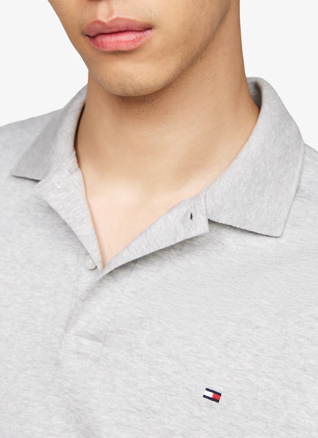 Tommy Hilfiger Regular fit polo met logo - detail 4 grijsmele