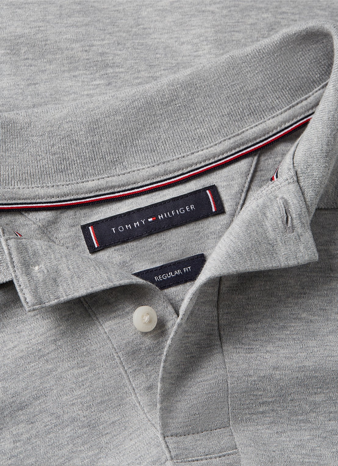 Tommy Hilfiger Regular fit polo met logo - detail 5 grijsmele