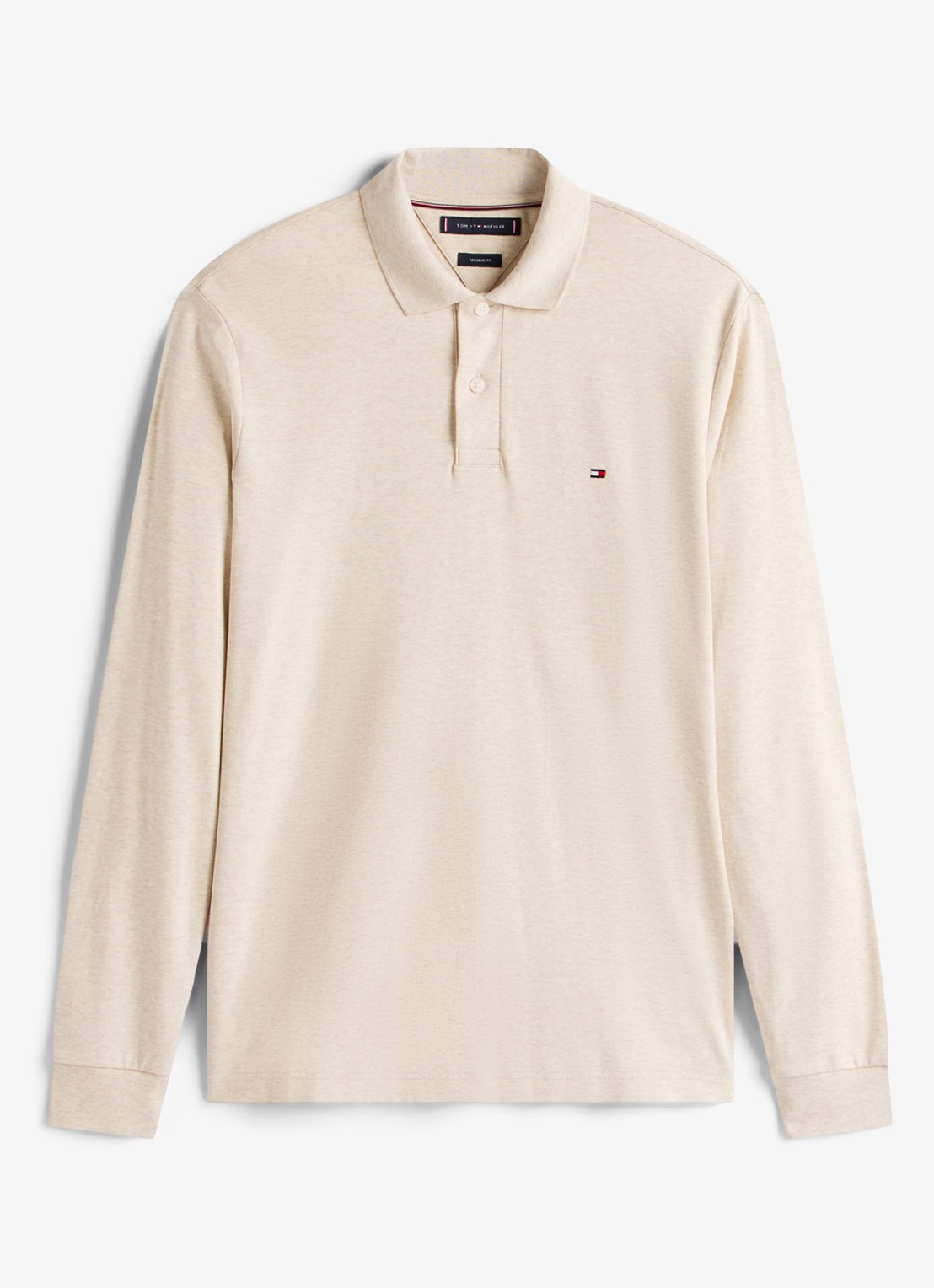 Tommy Hilfiger Regular fit polo met logo - voorkant 4 beige