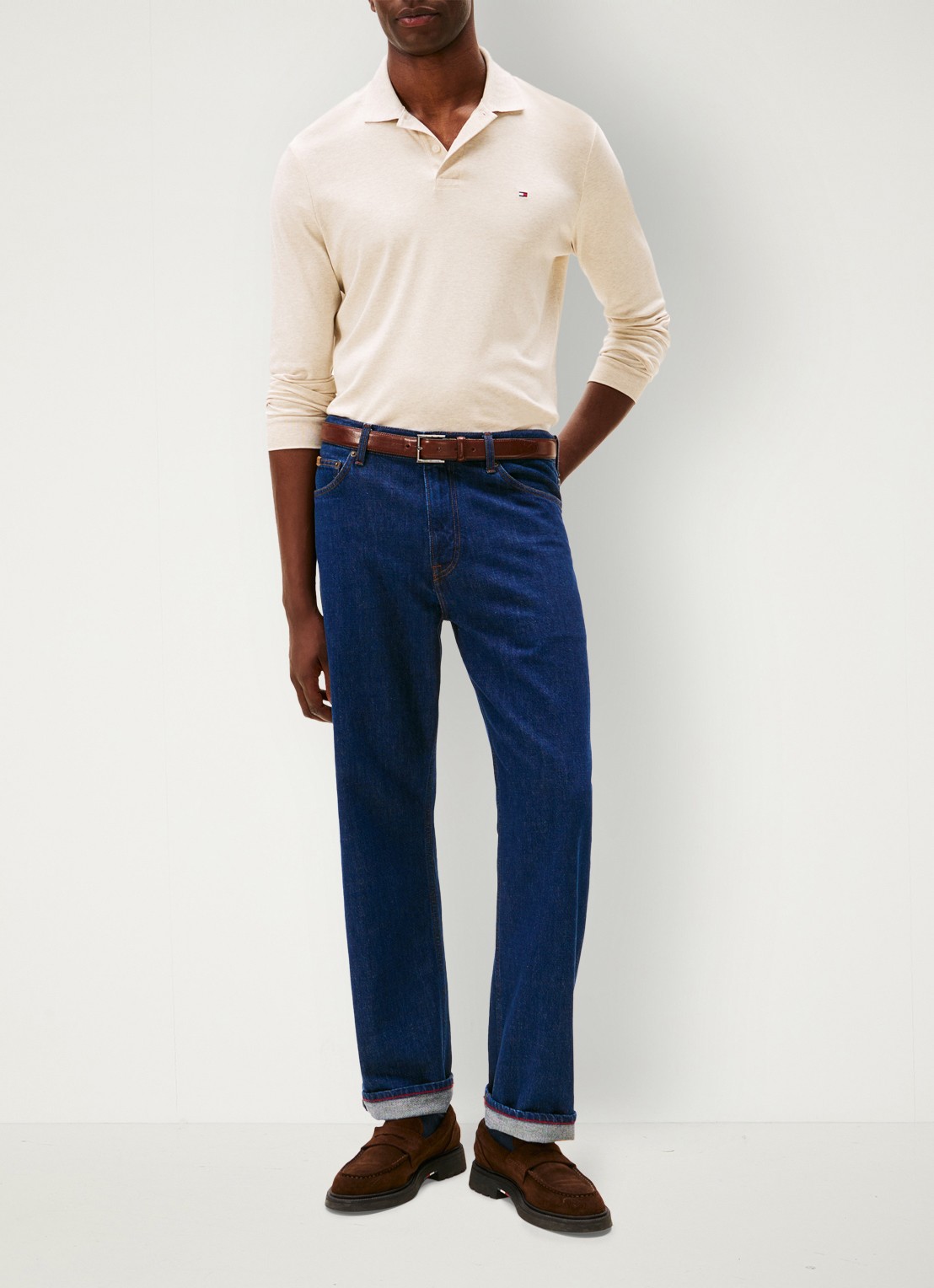 Tommy Hilfiger Regular fit polo met logo - voorkant 5 beige