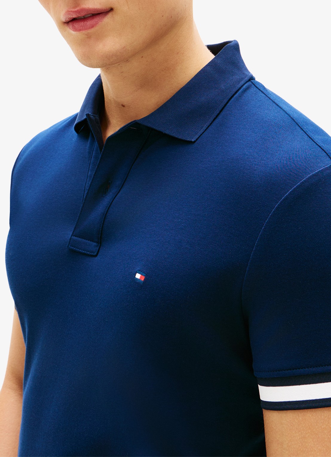 Tommy Hilfiger Regular fit polo met logo - detail 5 donkerblauw