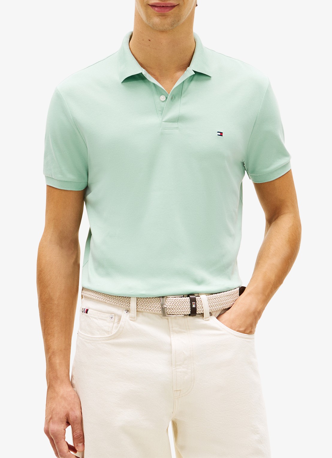 Tommy Hilfiger Regular fit polo met logo - detail 4 mint