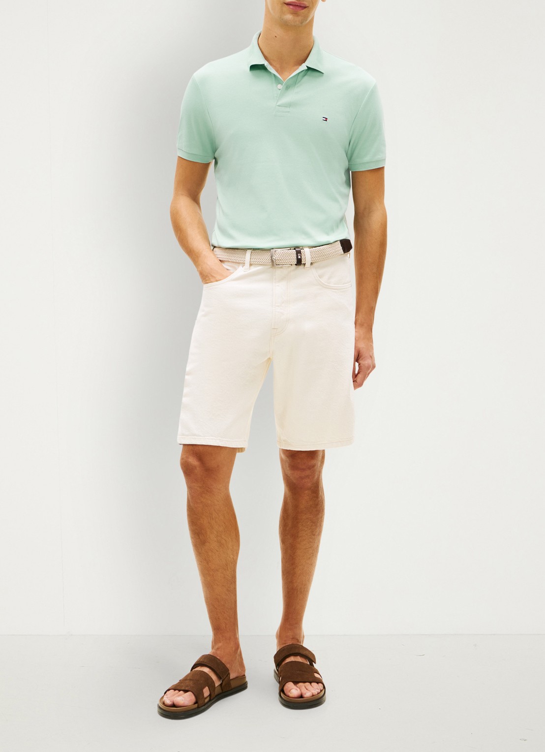 Tommy Hilfiger Regular fit polo met logo - voorkant 3 mint