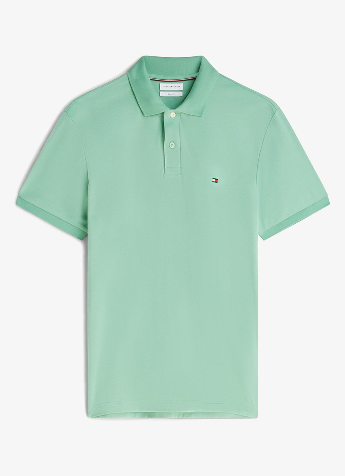 Tommy Hilfiger Regular fit polo met logo - voorkant cut grass-l1a / groen
