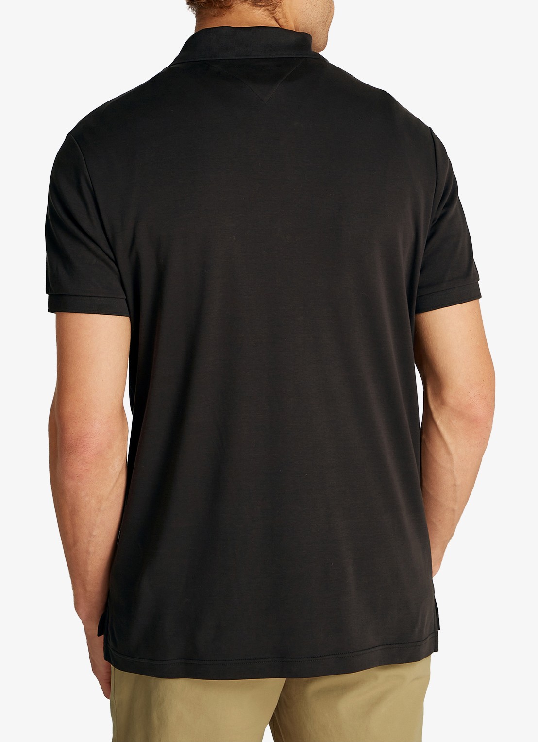 Tommy Hilfiger Regular fit polo met logoborduring - achterkant 5 zwart