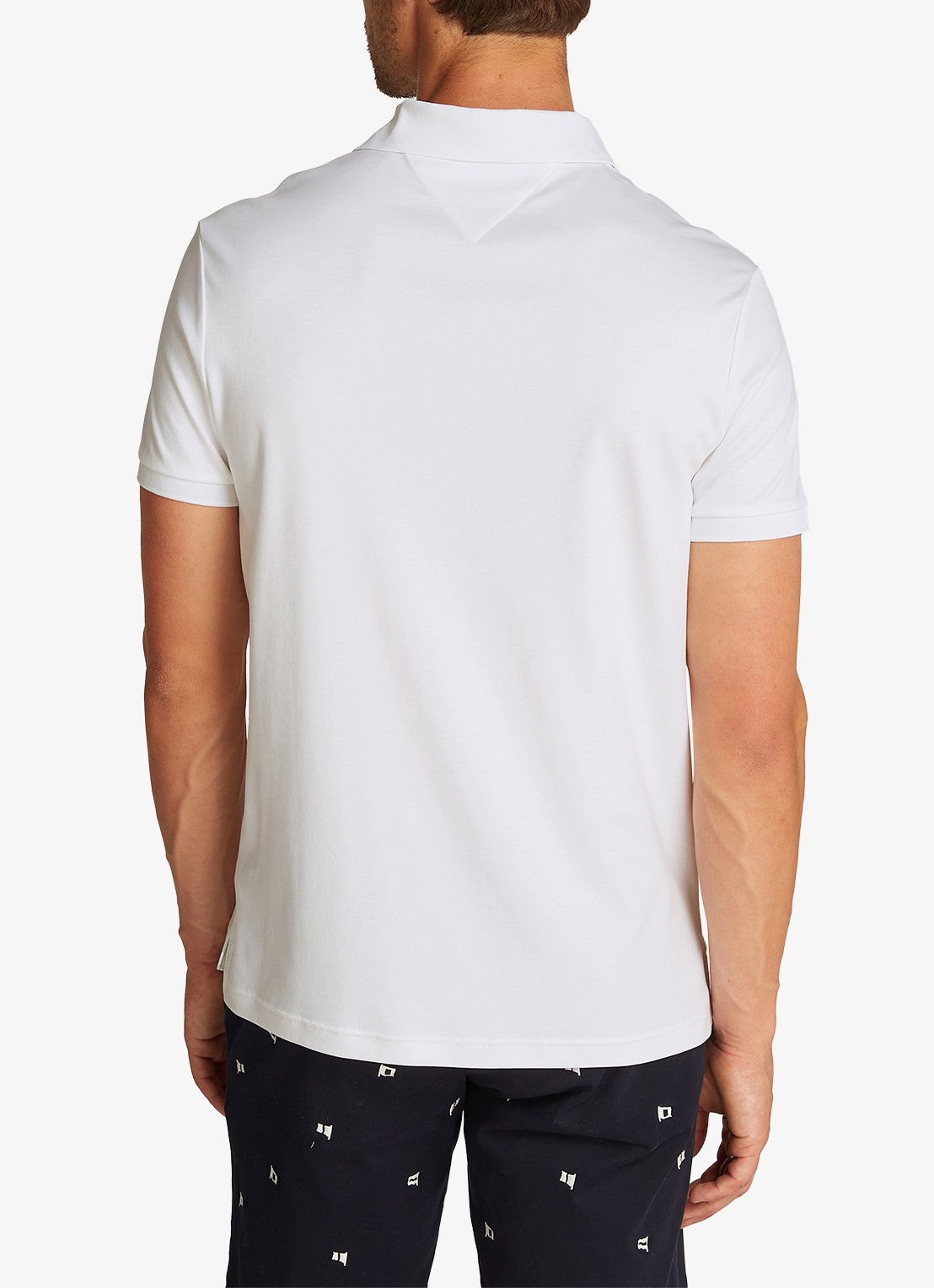 Tommy Hilfiger Regular fit polo met logoborduring - achterkant wit