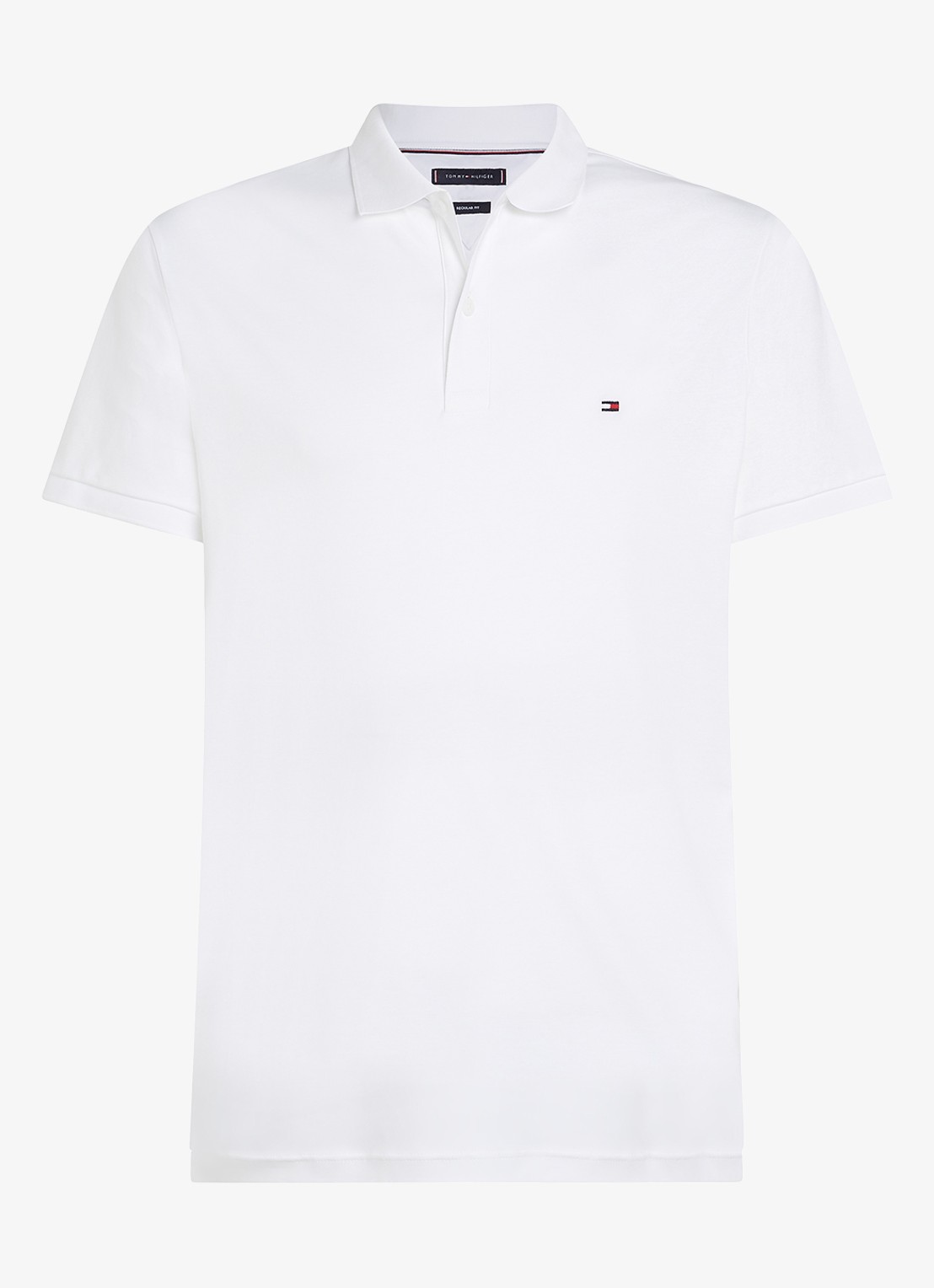 Tommy Hilfiger Regular fit polo met logoborduring - voorkant 2 wit