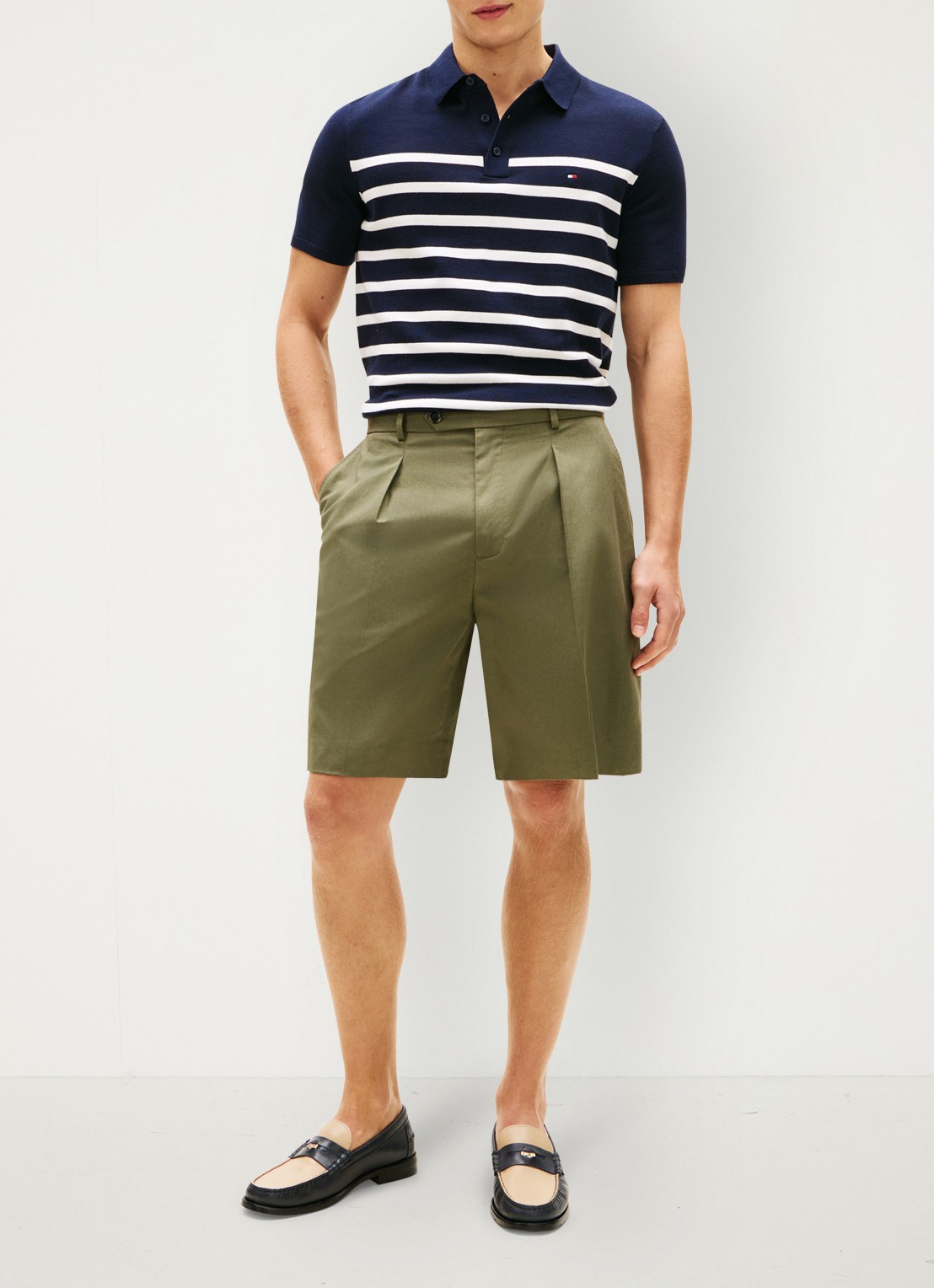 Tommy Hilfiger Regular fit polo met logoborduring - voorkant 3 donkerblauw