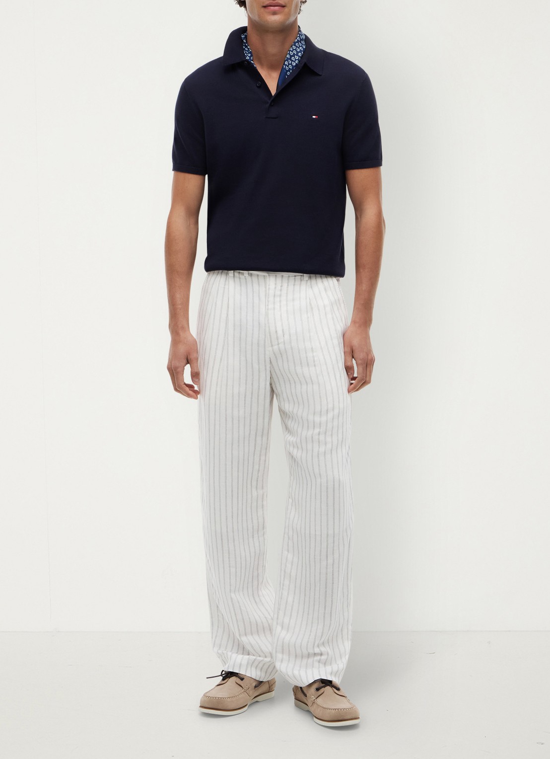 Tommy Hilfiger Regular fit polo met logoborduring - voorkant 6 blauw