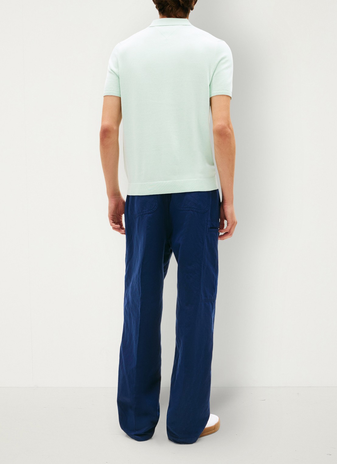 Tommy Hilfiger Regular fit polo met logoborduring - achterkant mint