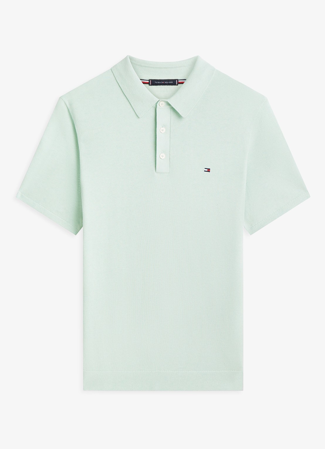 Tommy Hilfiger Regular fit polo met logoborduring - voorkant 2 mint