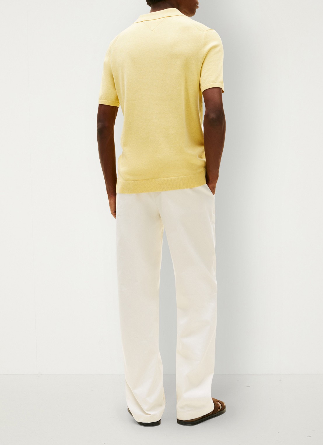Tommy Hilfiger Regular fit polo met logoborduring - achterkant 3 geel