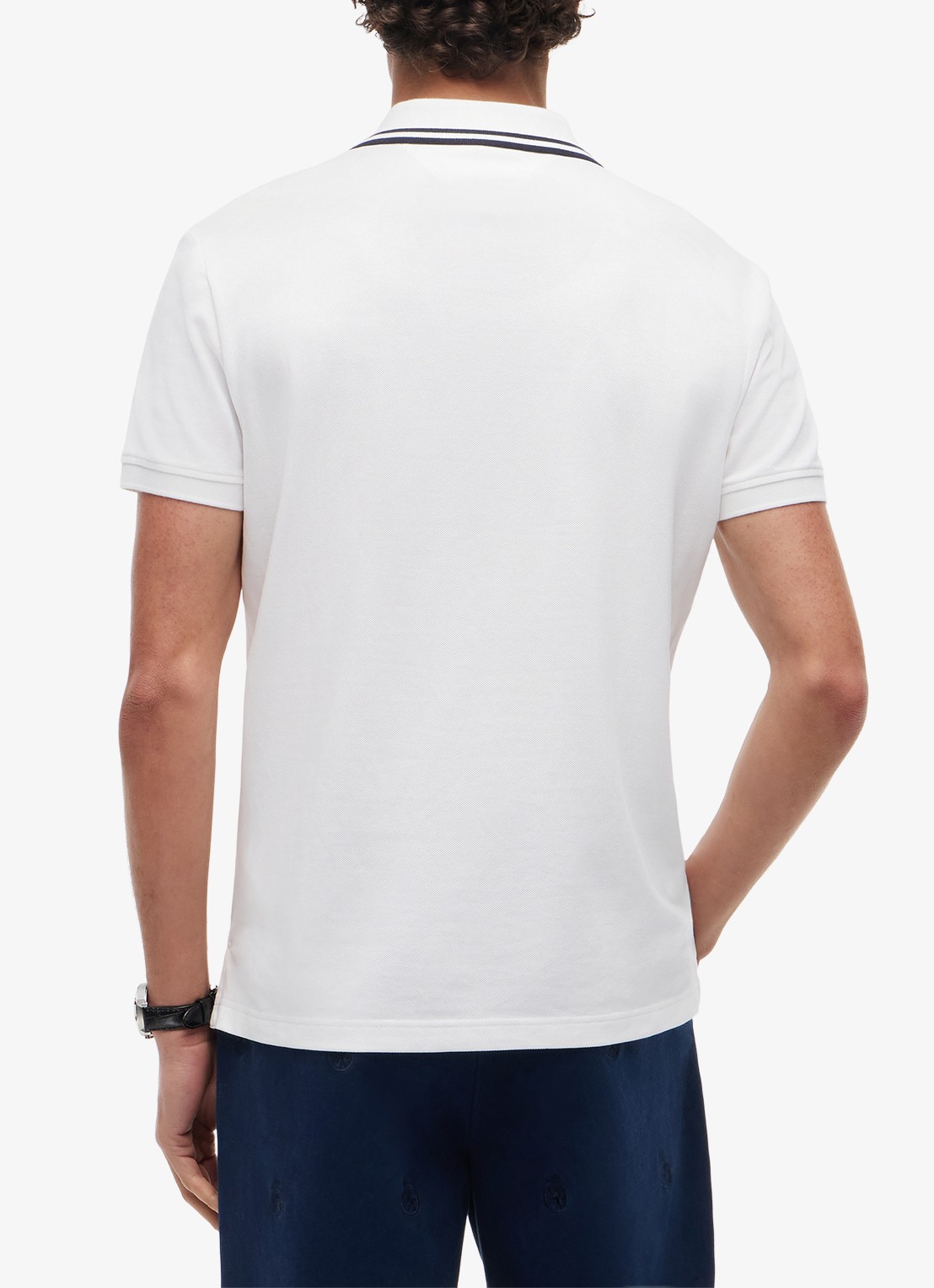 Tommy Hilfiger Regular fit polo met logoborduring - achterkant wit