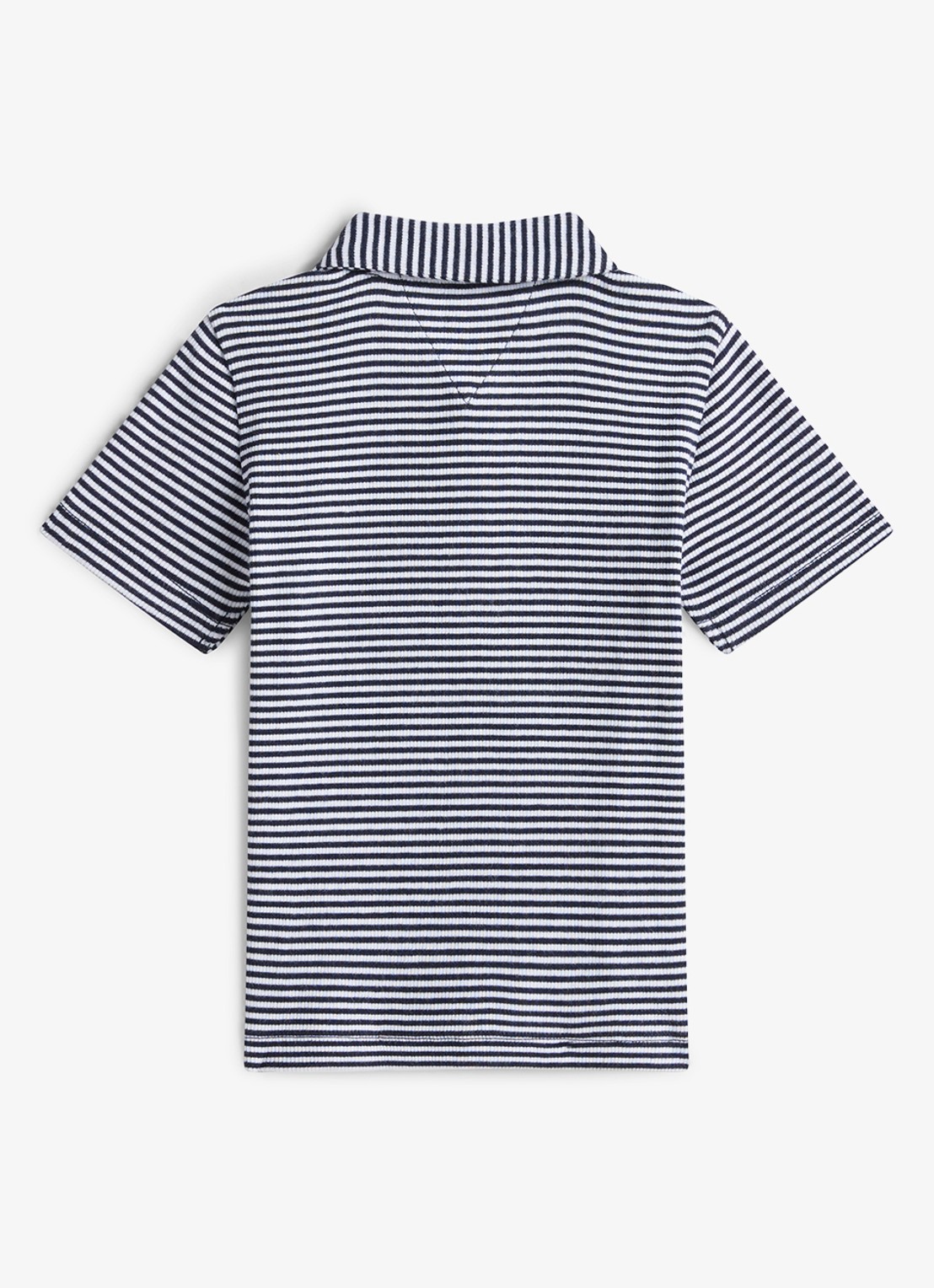 Tommy Hilfiger Regular fit polo met streepprint - achterkant donkerblauw