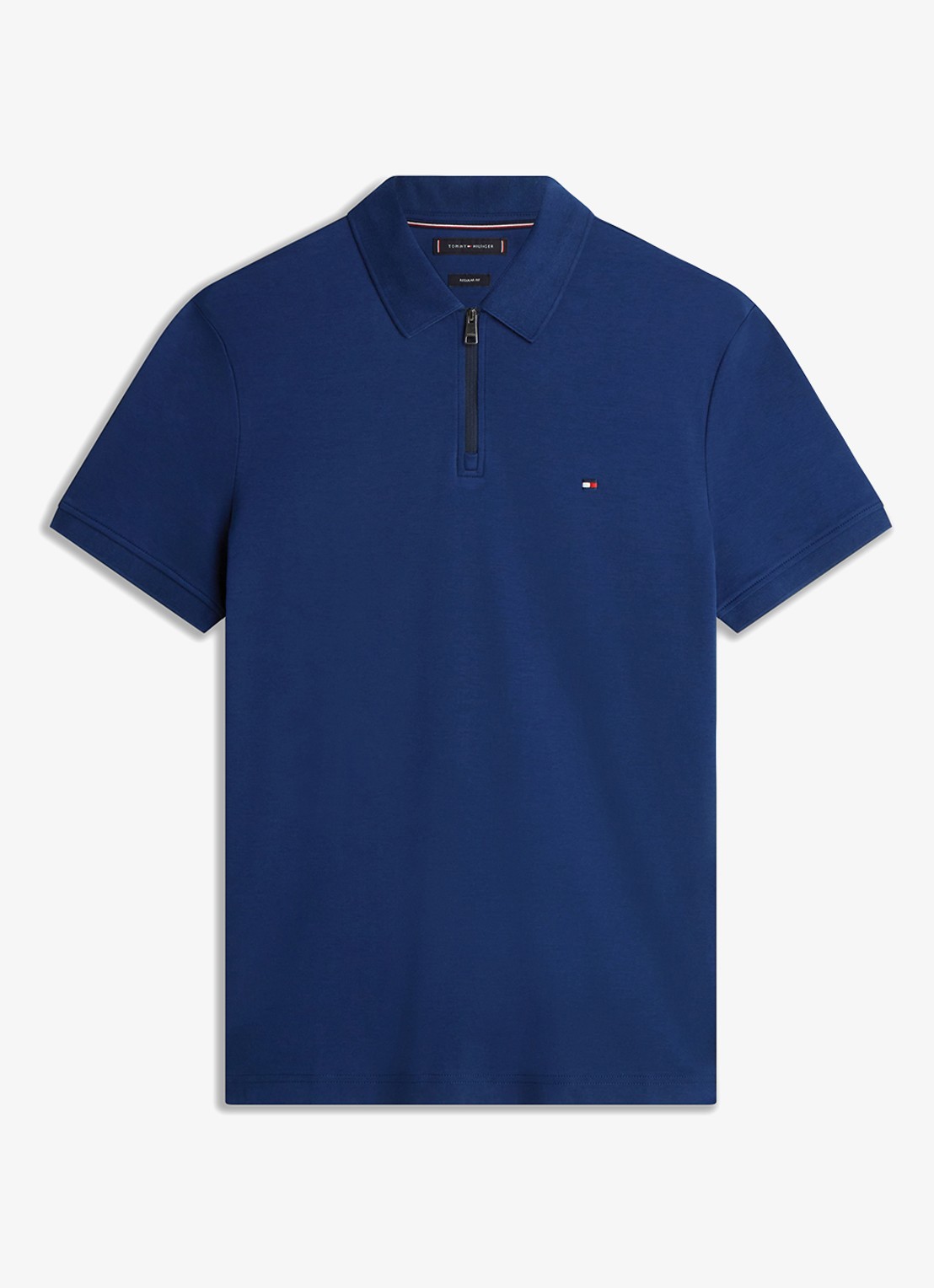 Tommy Hilfiger Regular fit polo van katoen - voorkant 3 donkerblauw