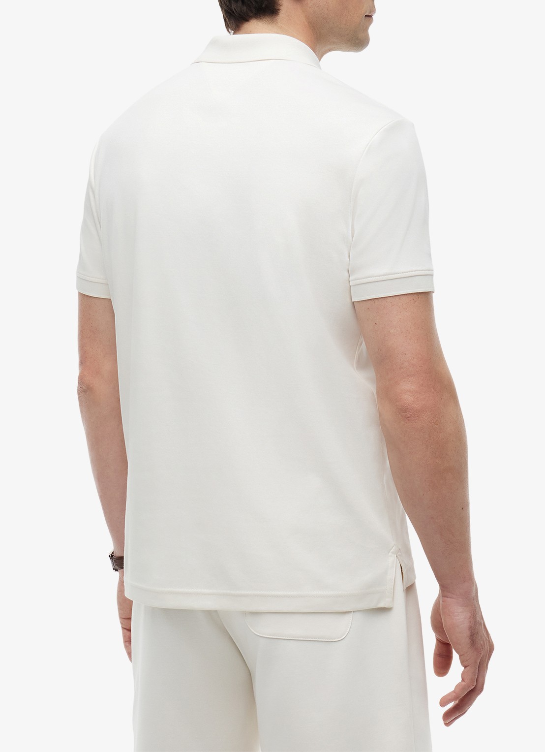 Tommy Hilfiger Regular fit polo van katoen - achterkant ivoor