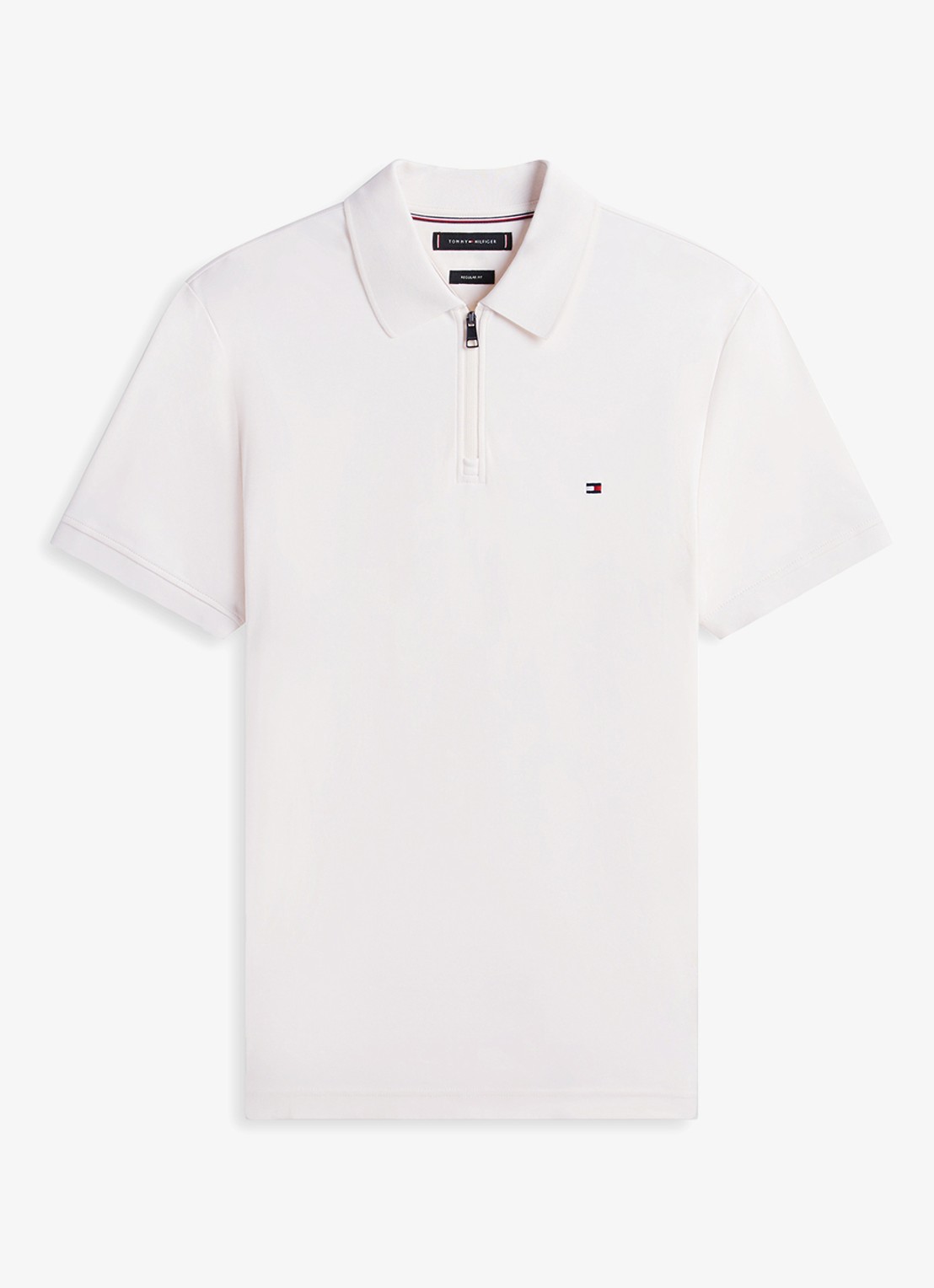Tommy Hilfiger Regular fit polo van katoen - voorkant 2 ivoor