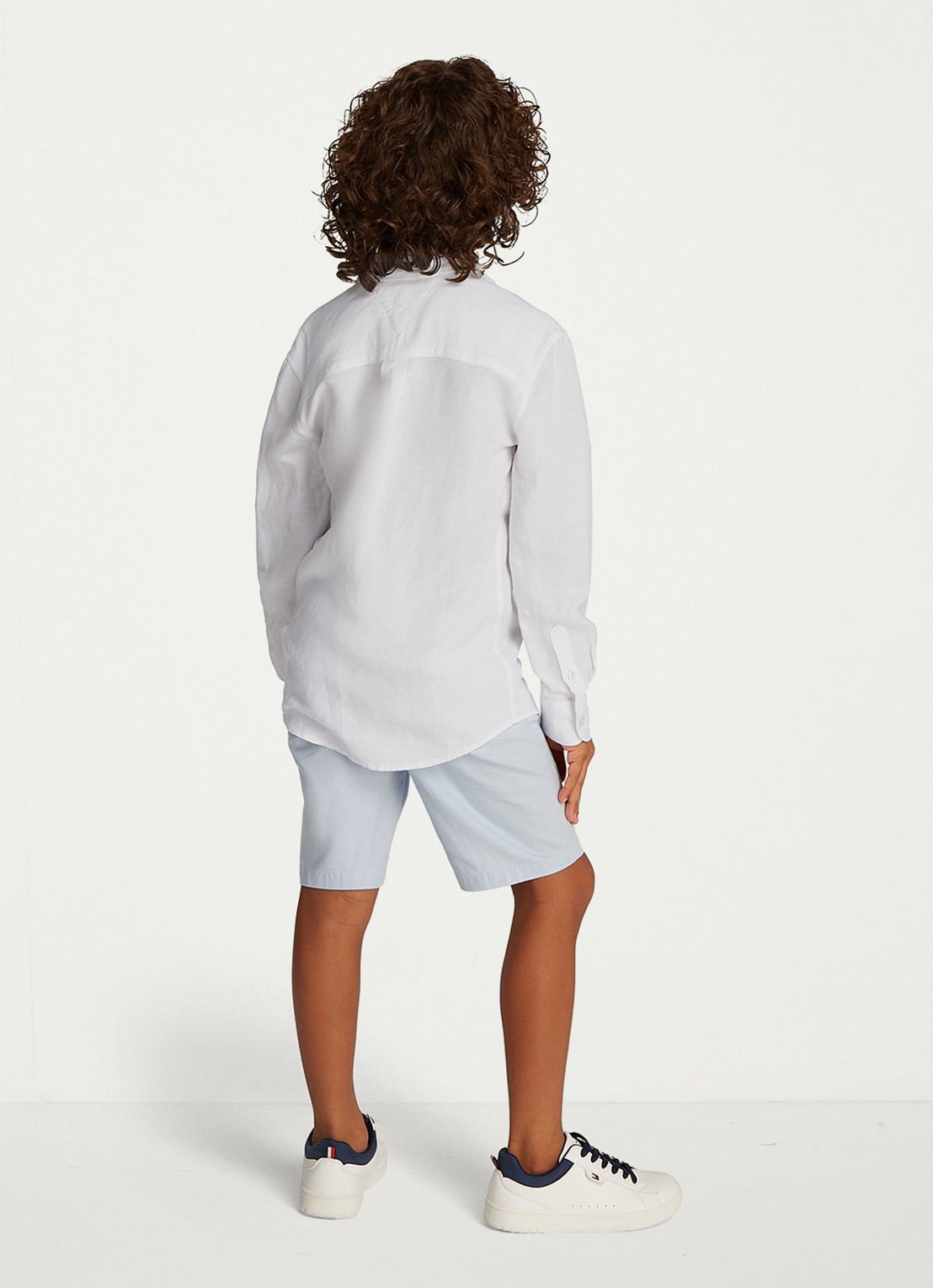Tommy Hilfiger Relaxed fit overhemd in linnenblend - achterkant wit