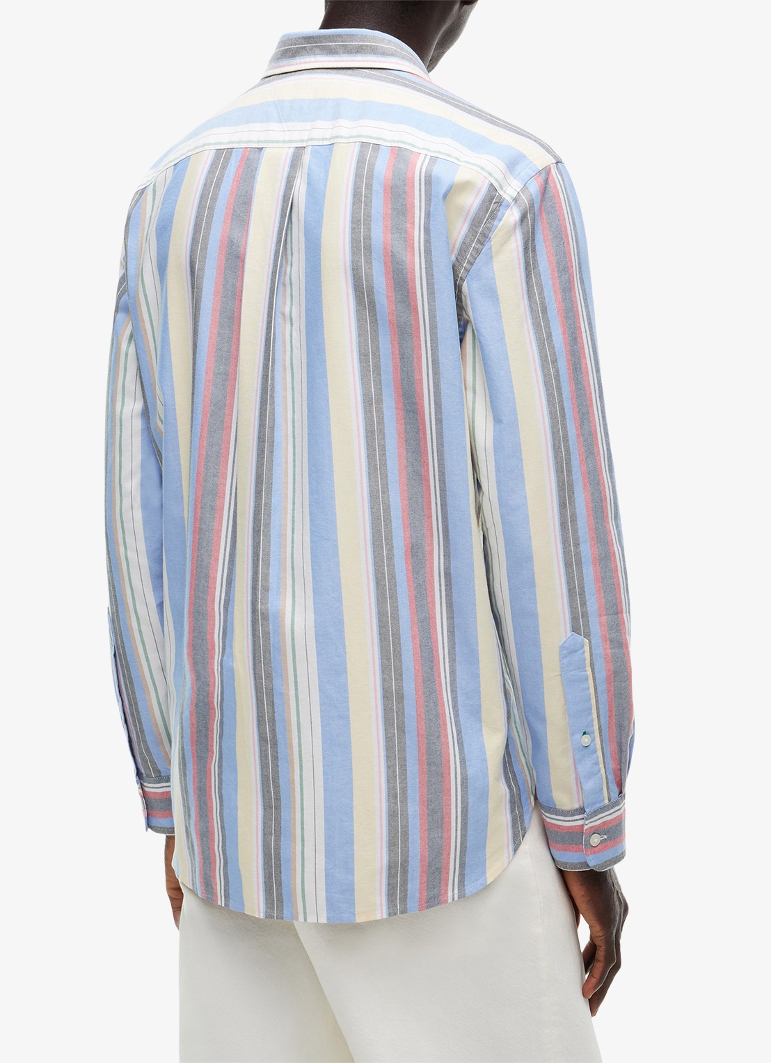 Tommy Hilfiger Relaxed fit overhemd met streepprint - achterkant blauw