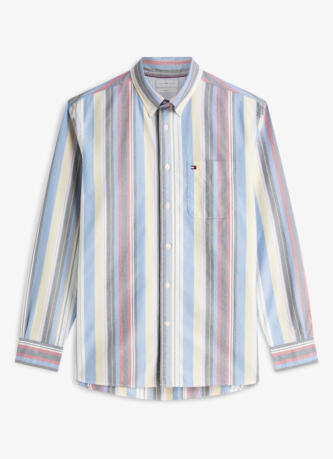 Tommy Hilfiger Relaxed fit overhemd met streepprint - voorkant 2 blauw
