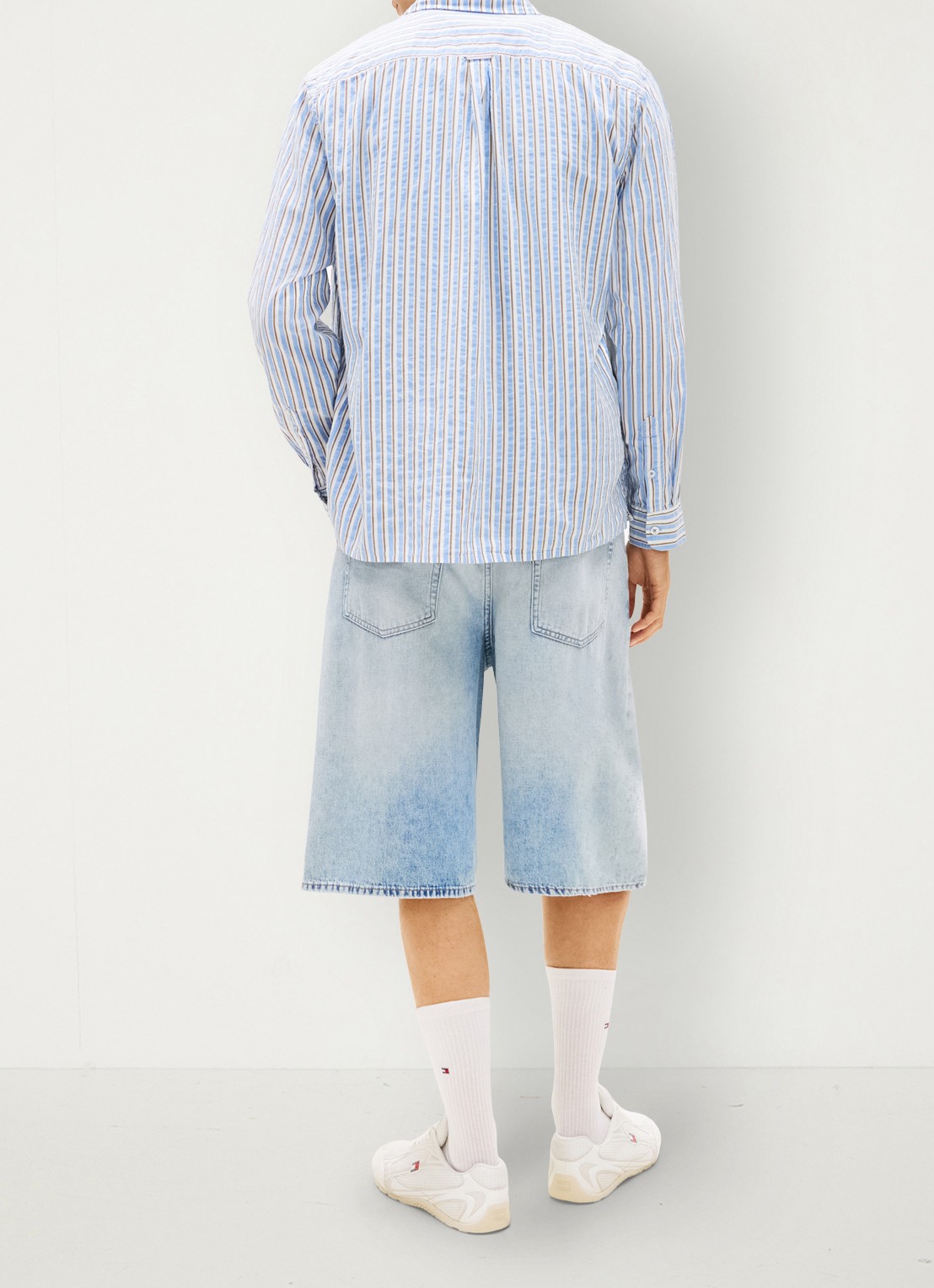 Tommy Hilfiger Relaxed fit overshirt met streepprint - achterkant 5 denim