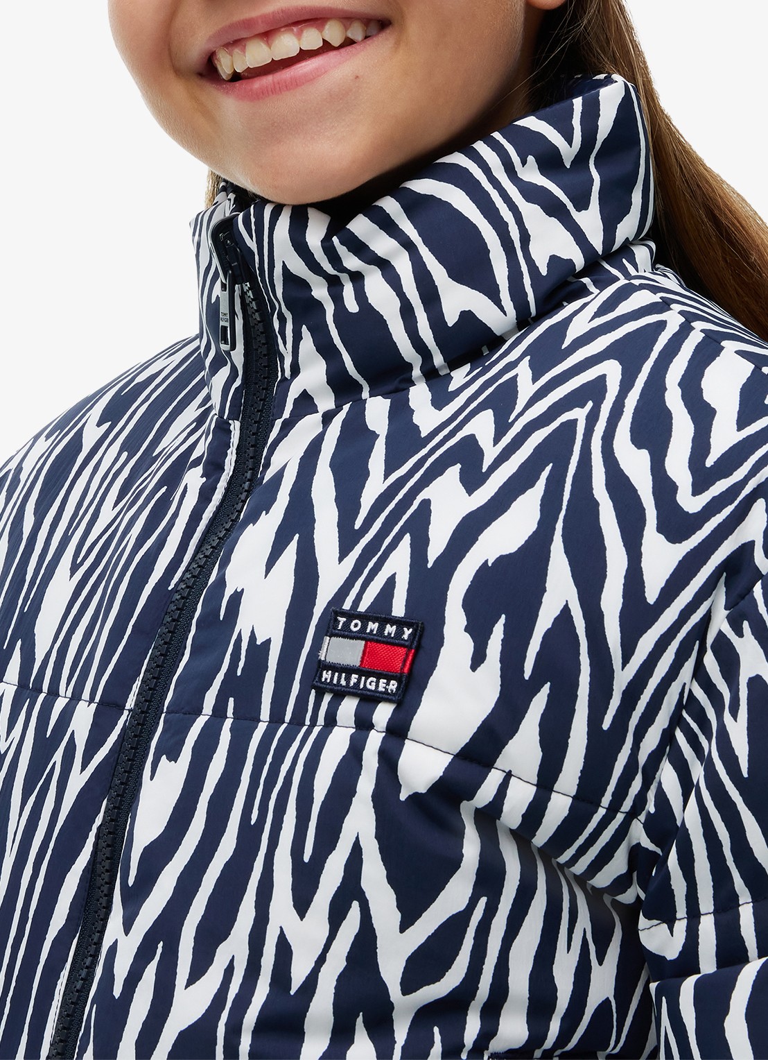 Tommy Hilfiger Reversible puffer jas met dierenprint  - detail 6 blauw