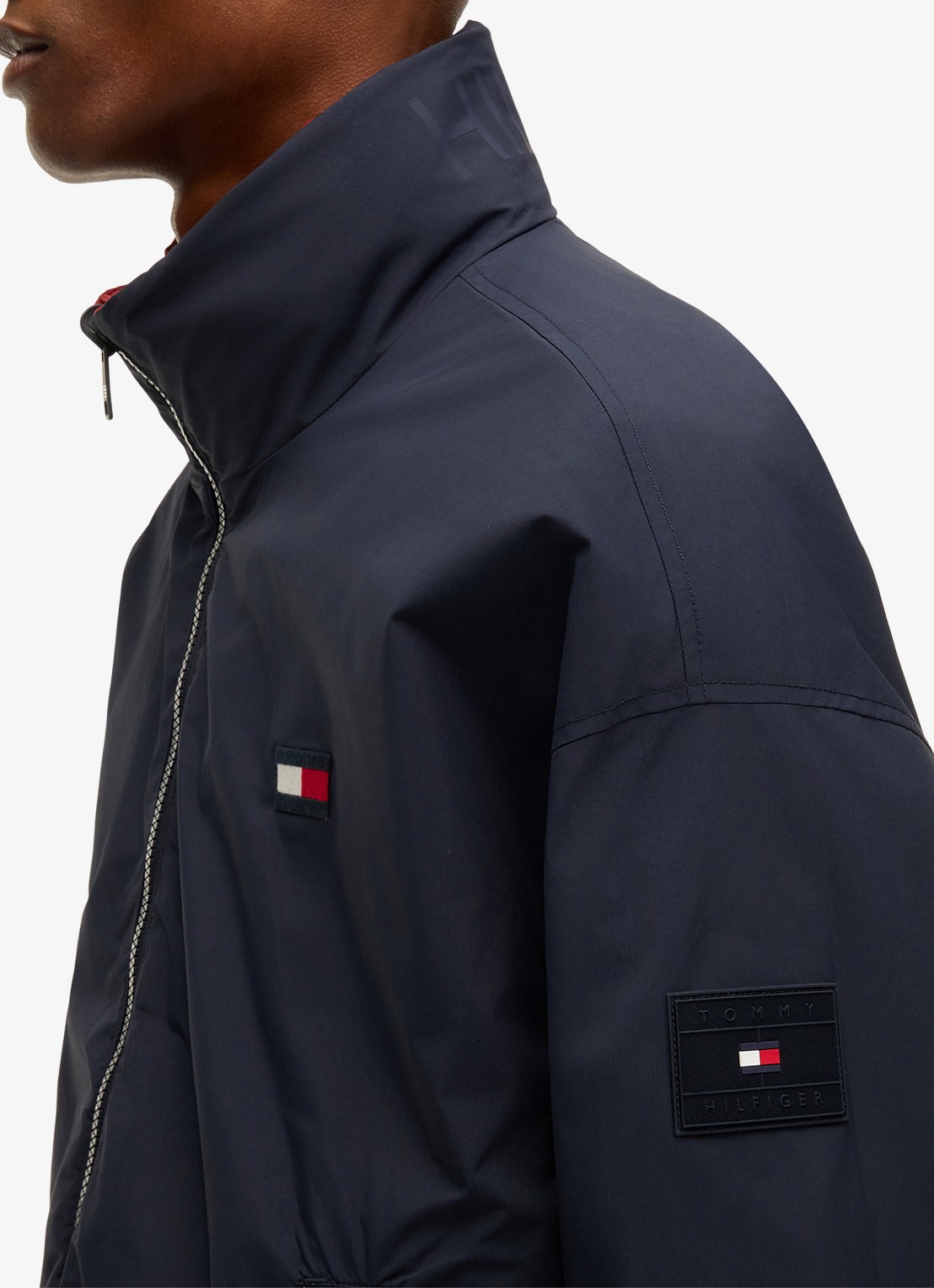Tommy Hilfiger Reversible regenjack met logo - detail 6 rood
