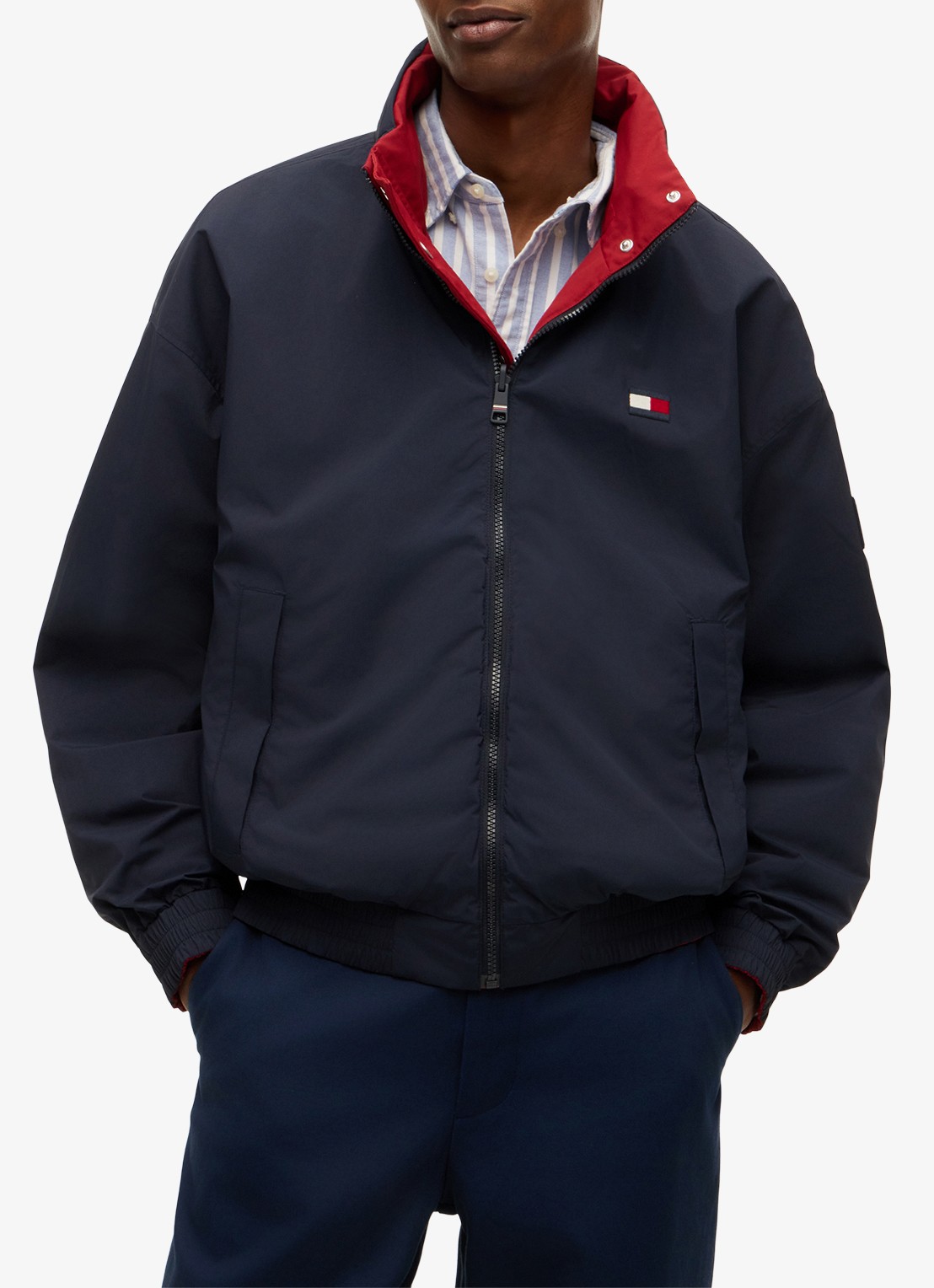 Tommy Hilfiger Reversible regenjack met logo - detail 7 rood
