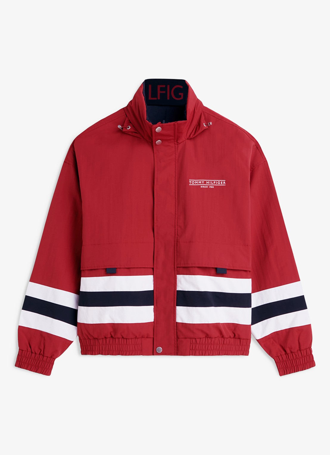 Tommy Hilfiger Reversible regenjack met logo - voorkant 2 rood