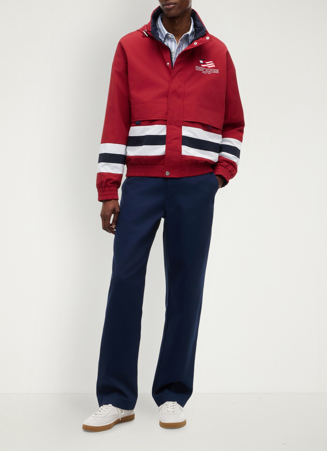 Tommy Hilfiger Reversible regenjack met logo - voorkant 3 rood