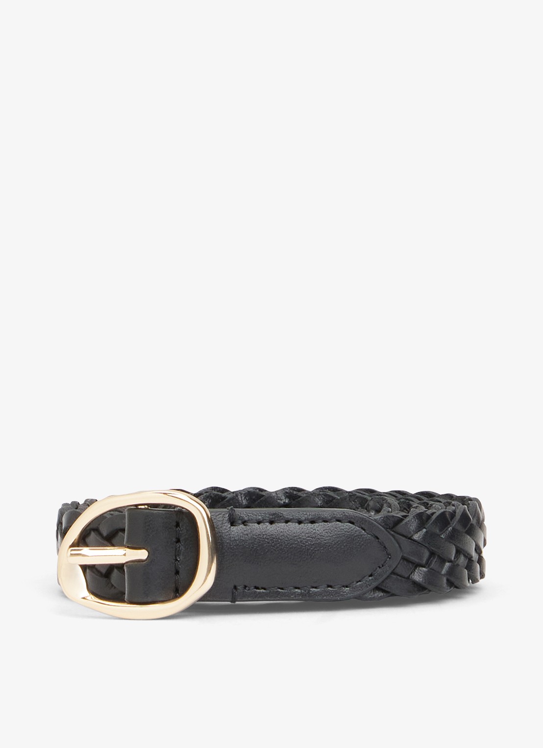 Tommy Hilfiger Riem met gevlochten detail - voorkant zwart