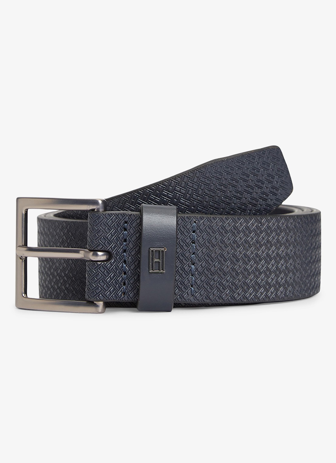 Tommy Hilfiger Riem met logoprint - voorkant 2 donkerblauw