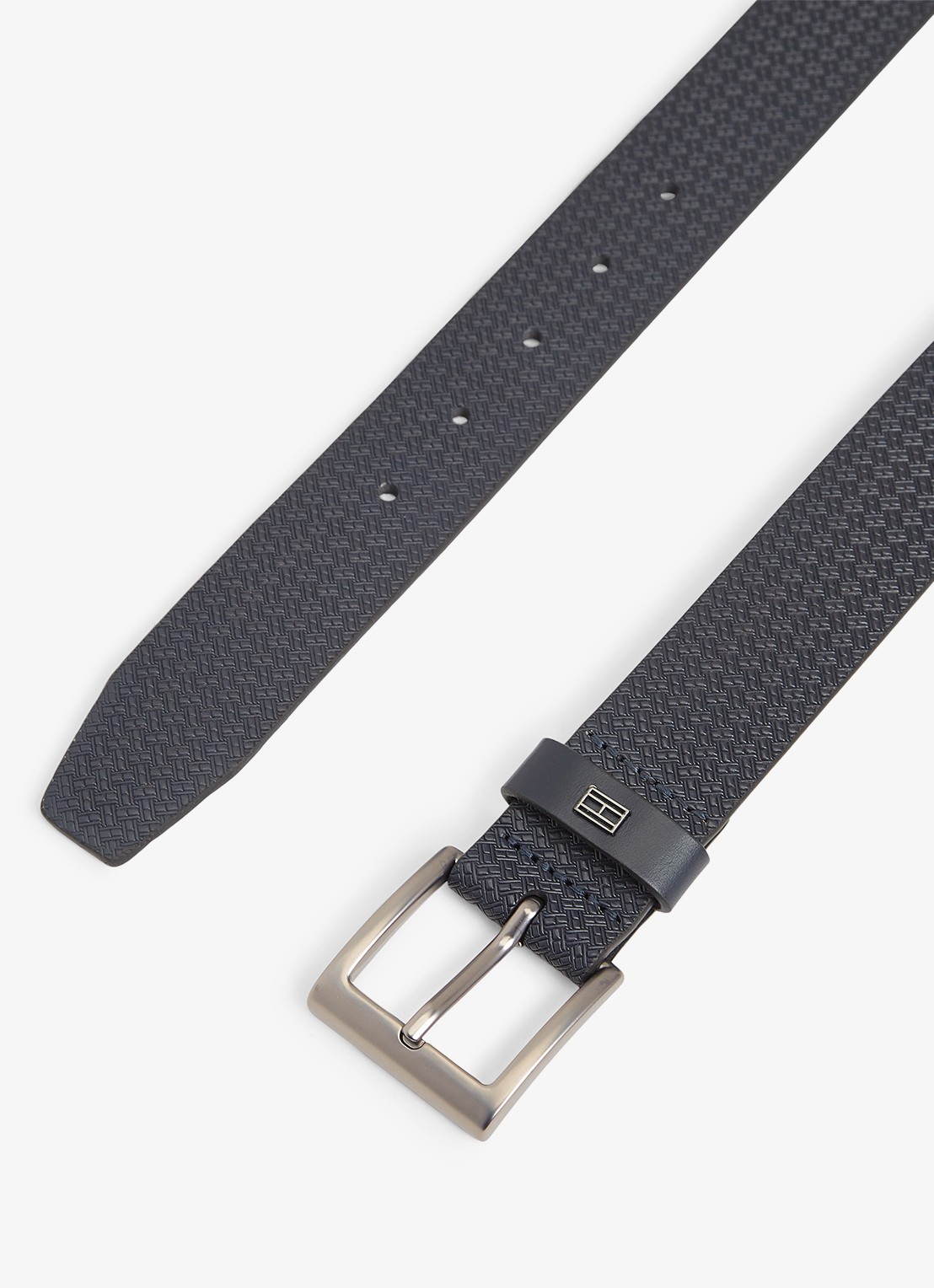 Tommy Hilfiger Riem met logoprint - voorkant 3 donkerblauw