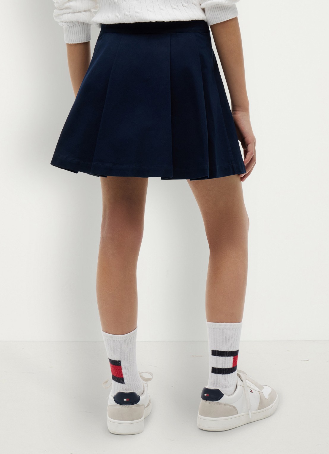 Tommy Hilfiger Rok met logoborduring - achterkant 3 donkerblauw