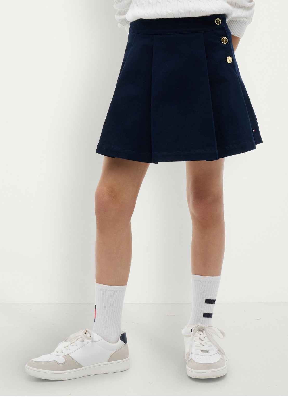 Tommy Hilfiger Rok met logoborduring - detail donkerblauw